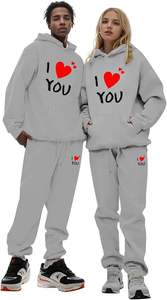 Conjunto Deportivo Personalizado para Parejas, Día de San Valentín 2026 |   Sudadera con Capucha y Pantalones Deportivos de Felpa 100% Algodón para Hombre y Mujer | - Product Image 5