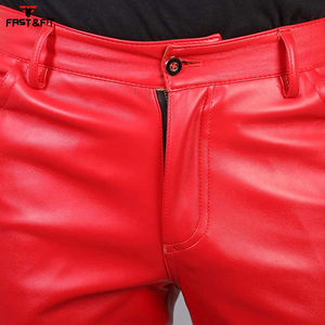 2025 conception populaire nouveauté tenue décontracté pantalon en cuir uni couleur unie Offre Spéciale hommes pantalon en cuir - Product Image 5