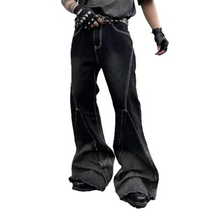 กางเกงยีนส์ขาบานสำหรับผู้ชายคุณภาพสูงกางเกงยีนส์ขาดแบบไม่สม่ำเสมอสไตล์วินเทจปรับแต่งได้สำหรับฤดูร้อน - Product Image 4