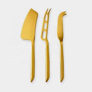 Regalo DE BODA espejo oro pulido espejo simplicidad mango Acero inoxidable queso rebanador y esparcidor conjunto - Product Image 1