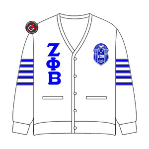 Zeta Phi Beta Finer Embroidery Women Acrylic Cardigans | ZOB Sorority Embroidered Ladies Custom Style Cardigan <b>Sweater</b> - Product Image 6