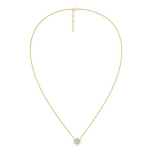0.04 collier en diamant CTS or 14 carats diamant cultivé en laboratoire Halo sans conflit collier en diamant rond laboratoire créé des bijoux pour les femmes - Product Image 3