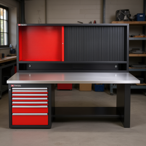 Mesa de Trabajo Baja de Acero Inoxidable Facom con 7 Cajones, Unidad de Pared, Encimera y Armarios para Herramientas - Product Image 3