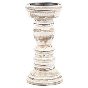 Distressed Wooden <b>Pillar</b> <b>Candle</b> Holder - Product Image 6