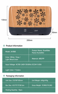 Humidificateur d'air créatif OEM avec effet flamme de cheminée, diffuseur d'arômes et d'huiles essentielles, brume froide de bureau et veilleuse LED - Product Image 6