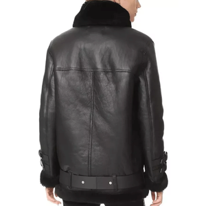 Chaqueta de piel sintética auténtica para mujer, chaqueta Bomber de piel de oveja auténtica para mujer - Product Image 2