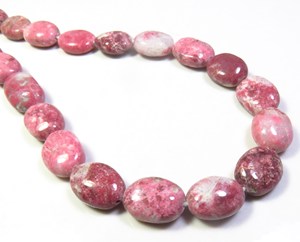 Cuentas de piedras preciosas de alto grado de thulita Natural rosa, hebra de 13-16mm, ovalada lisa, 160 quilates, 10 "para la fabricación de joyas - Product Image 3