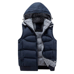 Chaleco grueso y cálido con capucha para hombre, chaqueta sin mangas, a la moda, informal, a prueba de viento, para exteriores, transpirable, respetuoso con el medio ambiente - Product Image 4