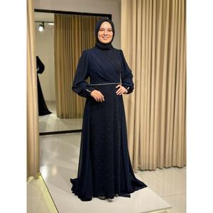 Yıldızlar da donna in Chiffon con cintura frontale fantasia nuova stagione elegante abito da sera 2428 - Product Image 3