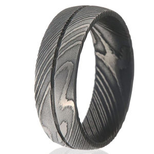 Anillo de Hombre de Acero de Damasco Hecho a Mano, Banda de Acero Soldada con Patrón Duradero, Joyería de Moda para Bodas, OEM ODM Disponible - Product Image 1