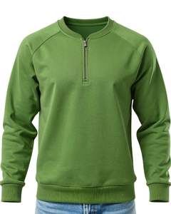 <b>Mens</b> Raglan Sleeve <b>Quarter</b> <b>Zip</b> <b>Fleece</b> Sweatshirt Warm Pullover Soft Winter Wear Casual Daily Essential Custom Logo OEM - Product Image 1