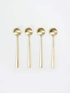 Leaves & Rose Flower Design Brass Spoon with <b>Long</b> Handle <b>Gold</b> Plated <b>Mirror</b> Polish Dishwasher Safe for Home & Wedding Dinnerware - Product Image 3