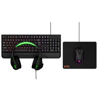 Porodo 4-in-1 Gaming Starter Kit 104 Keys Keyboard Berkabel 800-3400DPI Mouse Berkabel Alas Mouse Hitam dan Headphone