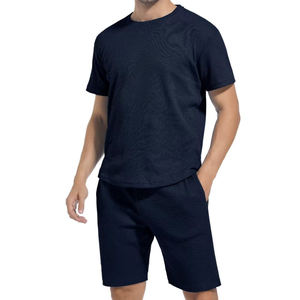 Survêtement d'été 100% coton pour hommes Demi-manches confortables Respirant et décontracté Vente en gros - Product Image 1