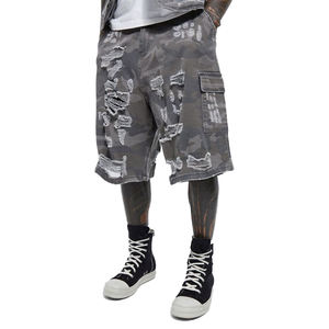 Summer New <b>Camouflage</b> <b>Shorts</b> Custom Fashion Ripped Distress Loose Fit Baggy Jeans <b>Shorts</b> for <b>Men</b> - Product Image 3