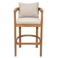 Chaise de bar contemporaine moderne haut de gamme, rembourrée, en bois massif, avec accoudoirs fixes, pour bar à domicile, restaurant, salon, comptoir de cuisine