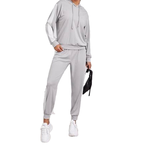 Mejor fabricación 2025 alta calidad tamaño personalizado con capucha peso pesado mujeres chándales Jogging conjunto 100% algodón transpirable polar - Product Image 2
