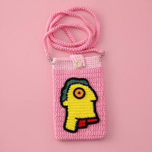 Sac à dos en crochet style campus, en coton tricoté, à bandoulière unique, motif serpent, graffiti parent-enfant, style streetwear, sac à dos puzzle - Product Image 3