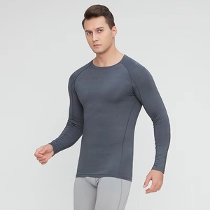 Camisa de LICRA de poliéster ajustada para hombre, ligera, de secado rápido, de compresión, para gimnasio - Product Image 5