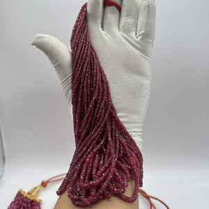 Cuentas Redondas Facetadas de Cristal Rubí de Alta Calidad, 2-4 mm, Hebras de Piedras Preciosas Rojas 100% Naturales para Joyería, Más de 50 Años de Experiencia - Product Image 2