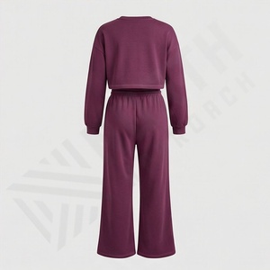 Conjunto Deportivo Personalizado de 2 Piezas para Mujer, Estilo Urbano, Lona Sólida, 100% Algodón, Manga Larga, Premium, para Gimnasio, Fitness y Deporte - Product Image 2