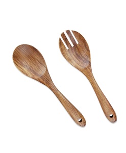 Acacia Oblong <b>Salad</b> <b>Servers</b>, 12" Long, One Pair <b>Salad</b> <b>Server</b> Utensils wooden <b>salad</b> <b>server</b> - Product Image 5