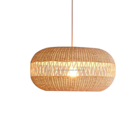 Vente en gros de luminaires suspendus en bambou naturel faits à la main, abat-jour en rotin, style européen moderne chinois