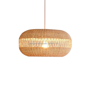 โคมไฟหวายติดเพดานทำด้วยมือทำจากไม้ไผ่สานโคมไฟหวายทันสมัยแบบยุโรป - Product Image 6