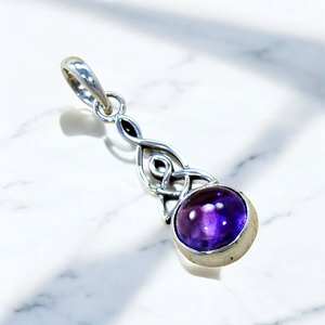 925 Silver Amethyst Pendant In Sterling Silver Wholesale Price Jewelry - Product Image 2