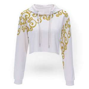 High Quality Cotton High Waist Joggers Fashion Casual Sports Wear Sweatshirt Crop Tops <b>Hoodie</b> Custom <b>Women</b> <b>Red</b> Stylish Hoodies - Product Image 3