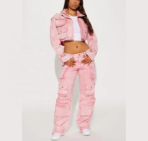 กางเกงยีนส์มีกระเป๋าด้านข้างสำหรับผู้หญิงกางเกงยีนส์2026 - Product Image 4