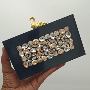 Main personnalisé résine soirée dame pochette ouverte diamant perles strass perle Offre Spéciale Style à la mode pour les mariages Golfe - Product Image 3