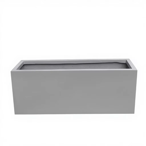 Maceta Rectangular Grande de FRP Gris Simple, Atractiva, Ligera, Irrompible, Clásica para el Hogar, Venta al Por Mayor KNT 2022 - Product Image 1