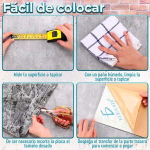 Panneaux muraux isolants autocollants en mousse XPE, design moderne, lot de 10 x 3538,5 cm, avec motifs texturés, pour usage domestique - Product Image 2