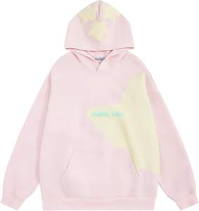 Otoño Streetwear Sudaderas con capucha Diseño forrado Logotipo frontal Impresión de pantalla de seda Digital Tie-Dye Lavado ácido Técnicas de lavado Sólido con capucha - Product Image 1