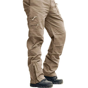 กางเกงทำงานผ้าฝ้ายหลายกระเป๋าสำหรับผู้ชายกางเกงคาร์โก้กลางแจ้งแบบยุทธวิธีกางเกงวิ่งกางเกงอเนกประสงค์ทนทานสำหรับฝึกซ้อม - Product Image 6