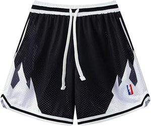 Shorts de basket-ball pour hommes, shorts de sport pour la salle de sport, shorts de course à pied avec imprimé graphique en mesh - Product Image 6