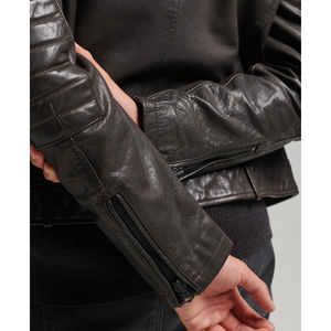 Vestes en cuir d'hiver pour hommes personnalisées en gros nouveau design de tissu polaire de moto à capuche avec broderie formelle de haute qualité - Product Image 2