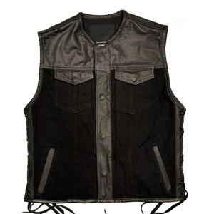 Gilet de motard vintage de haute qualité, unisexe, en cuir véritable, vêtements de sport, pour la conduite à moto, imperméable, respirant, séchage rapide - Product Image 5