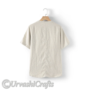 Exclusive Pure Cotton <b>Linen</b> Men's Casual Round Neck <b>Linen</b> <b>Short</b> <b>Sleeve</b> Fashionable Casual Wear Men's <b>Linen</b> T-<b>shirts</b> Wholesale - Product Image 2
