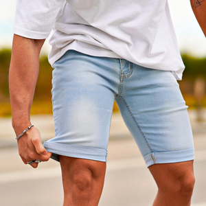Qualité supérieure Hommes Nouveau Modèle Taille Haute Casual Denim Shorts Respirant Léger Lavage Style Droit - Product Image 4