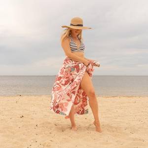 Sarong léger en coton rose hibou, couvre-vêtement de plage - Product Image 2