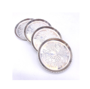 6ชิ้น/ถาดรองแก้วเหล็กทรงกลมการระเหิดที่รองแก้วโลหะที่รองแก้วสแตนเลสสำหรับการออกแบบชิ้น - Product Image 1