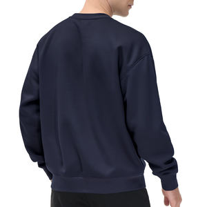 Sudadera extragrande de cuello redondo para hombre con material suave, interior sin forro y ajuste holgado-Servicio al por mayor disponible - Product Image 2