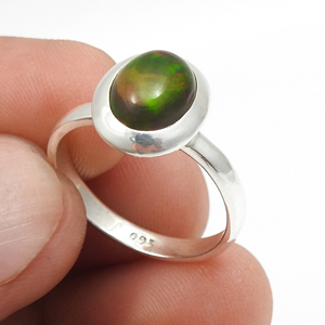 Pierre précieuse d'opale noire naturelle à la mode exclusive Octobre Birthstone Dainty Rings Fine Fashionable 925 Sterling Silver Jewelry Bulk - Product Image 6