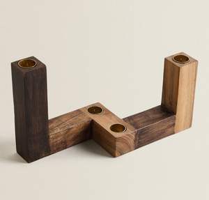 Juego de Portavelas Triangulares Dorados y Plateados, Modernos y Minimalistas, Elegante Decoración para el Hogar - Product Image 2