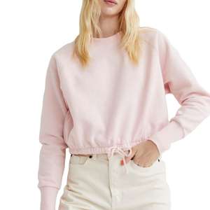 La más Popular sudadera de mujer de alta calidad Jersey cómodo con hombro caído Nueva llegada Diseño de impresión informal Logotipo frontal - Product Image 1