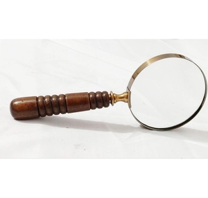 High Quality Brass Plated Metal <b>Reading</b> <b>Magnifiers</b> Handheld Resin Magnifying Glass for Home Decor Wedding Contemporary - Product Image 1