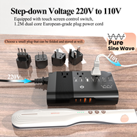 FOXCAN 500W Onduleur Sinusoïdal 100-120V Transformateur de Tension Convertisseur de Voyage CA 2USB-C+2USB-A Adaptateur d'Alimentation pour Ordinateur Portable, Appareil Photo, Écouteurs
