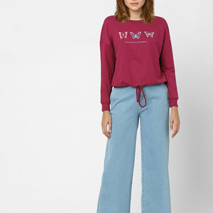 Derniers sweats oversize à épaules tombantes pour femmes pullover à manches longues polaire épaisse automne hiver vêtements à l'avant prix de gros - Product Image 1